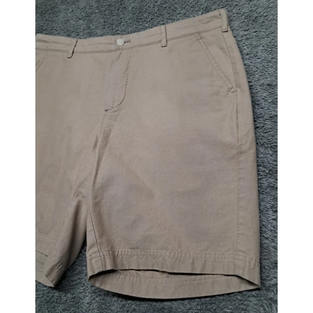 J. Hilburn Shorts Mens 34 W Khaki Chino Flat Front European Fit Oxford Golf Work